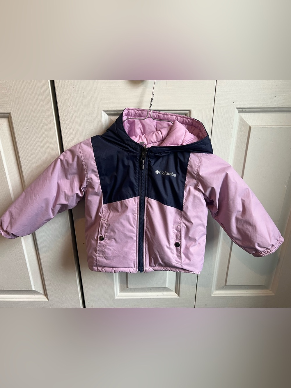 Columbia Toddler Girl's Reversible Purple Color Block Winter Jacket